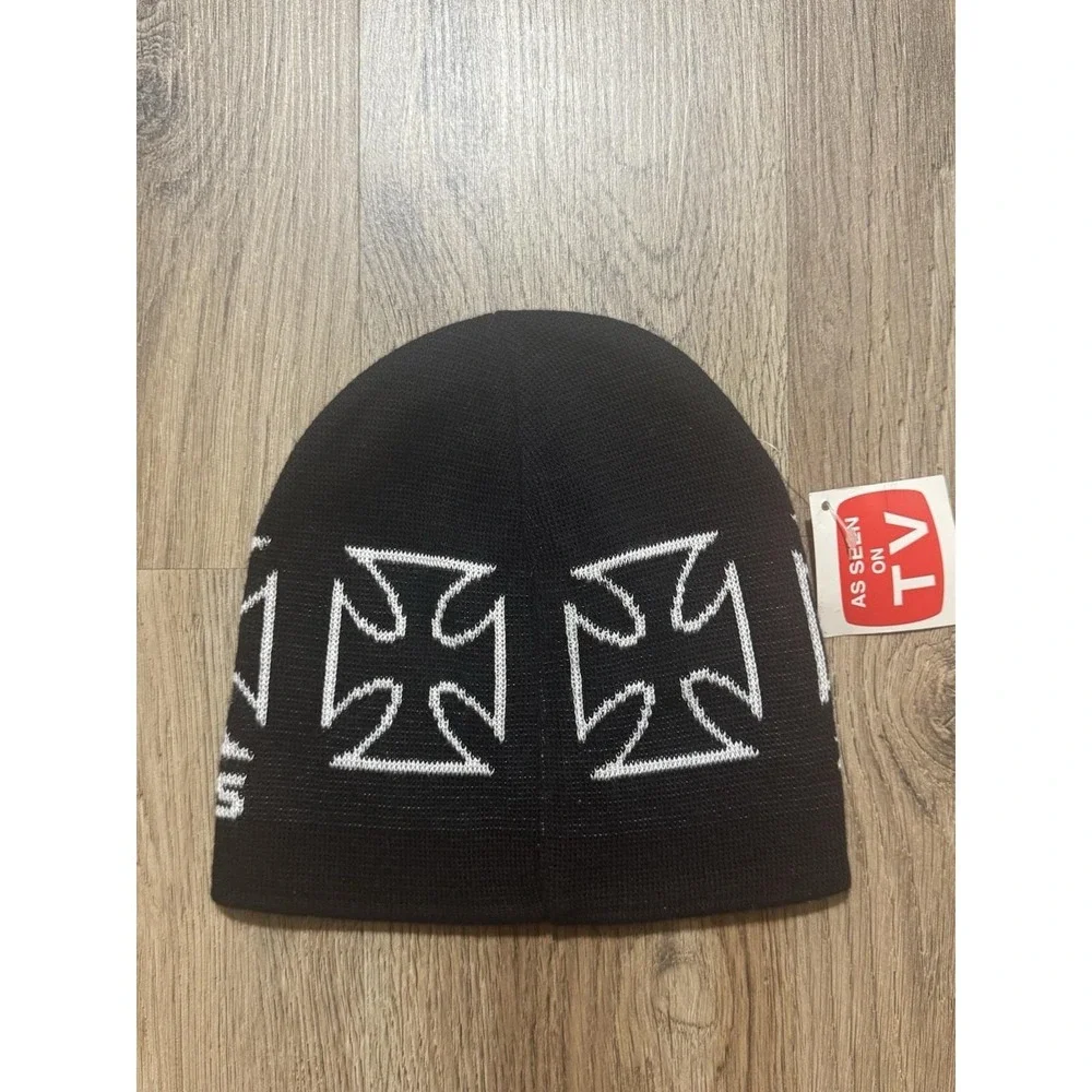Vintage West Coast Choppers As Seen On TV Iron‎ Cross Beanie Hat DeadStock!